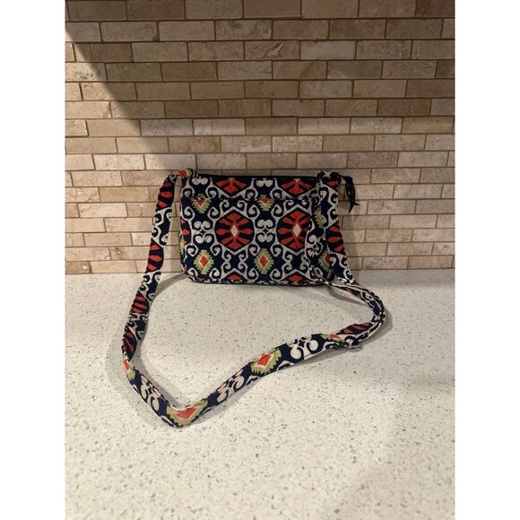 VERA BRADLEY Mini Hipster Purse Sun Valley Blue Orange Cloth Crossbody‎ (g16) - Picture 2 of 4